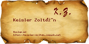 Keisler Zoltán névjegykártya